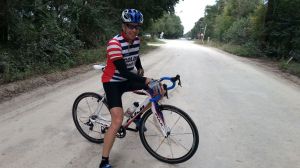 Jimbo on an obligatory limerock road (photo op during a puncture fix).