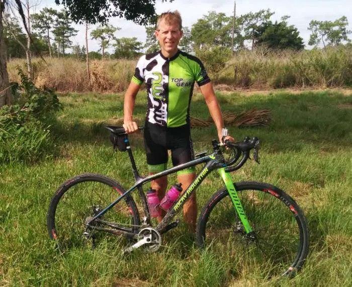 Rusty and his bike - which has been featured here on Gravel Cyclist.