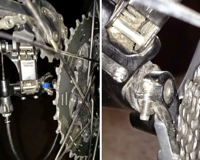 Left: Before with spacer installed. Right: B-screw reversed, no spacer.