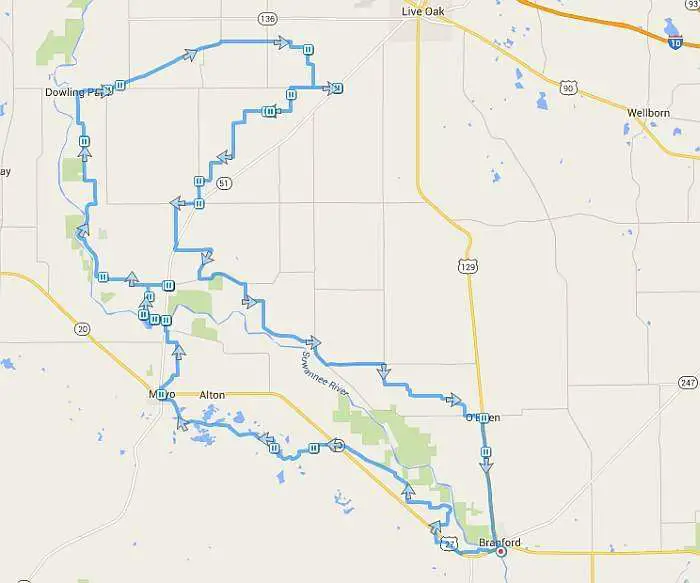 The route, with plenty of pauses for hydration and photos.