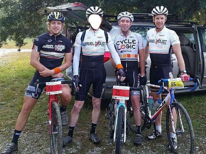 L to R: Pfaff Junior, Dr. Pain (face hidden to protect the innocent), Pfaff Daddy (not in the correct kit!), Jimbo.