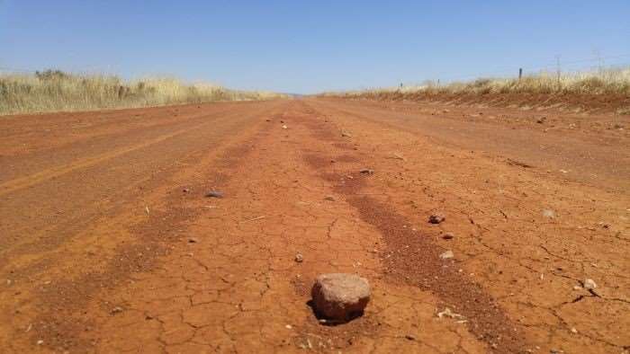 Red clay road of mid north South Australia.
