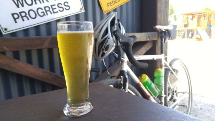 Maxxis Ramblers and a well earned mid-ride beer.