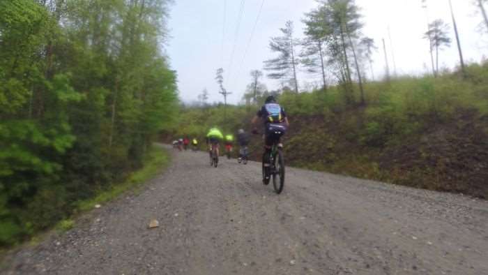 JOM's view as the front bunch rides away.