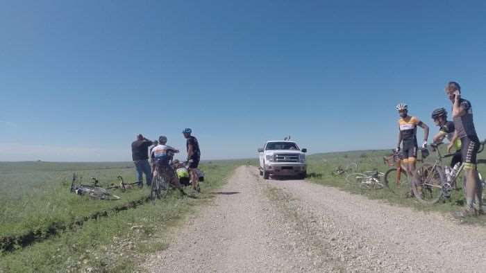 Thomas Adams had a nasty crash. These riders showed great class helping tend to him.