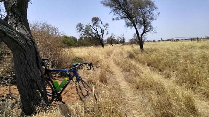 JOM takes his road bike off-roading near Milang, South Australia.