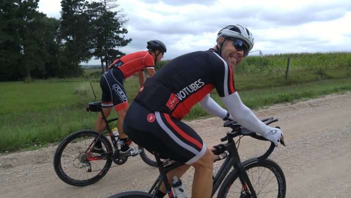 Riding with the Panaracer crew. See, Bob Cummings does smile! :)