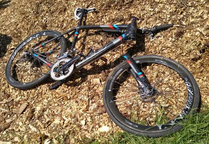 Gravel bites. Broken bike photographed post race.
