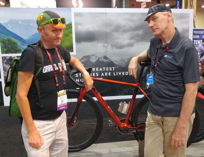 Hat Swap! L: JOM of Gravel Cyclist, R: Gary of J&B Importers.