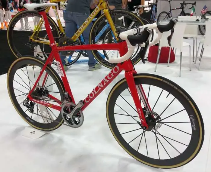 Lightweight Disc Brake Wheels fitted to a very expensive Colnago.