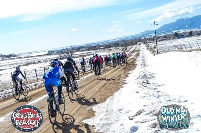 Olympic bronze medalist Georgia Gould navigating the wintery terrain with the lead group in 2016. Photo by Ryan Muncy.