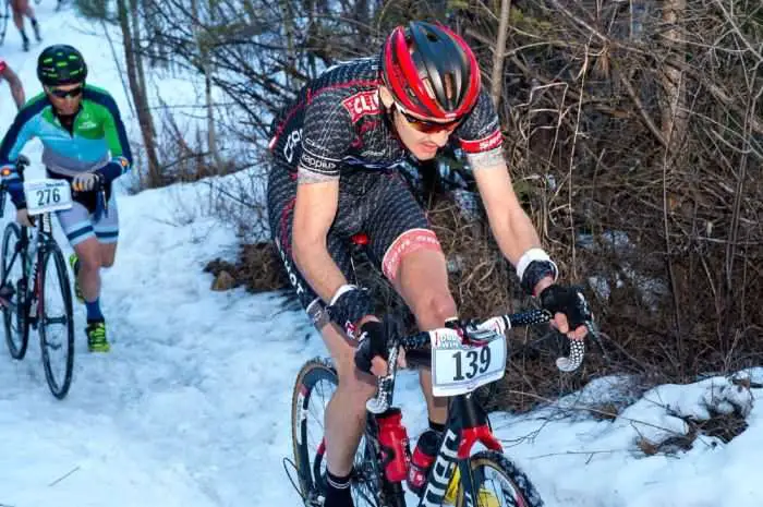 CLIF Bar pro CX rider Brady Kappius enters the Rowena Trail. Most riders were forced to dismount but Kappius put his skills to work and rode it in 2015. Photo by Eddie Clark.