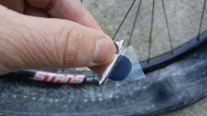 patching a tubeless bike tire