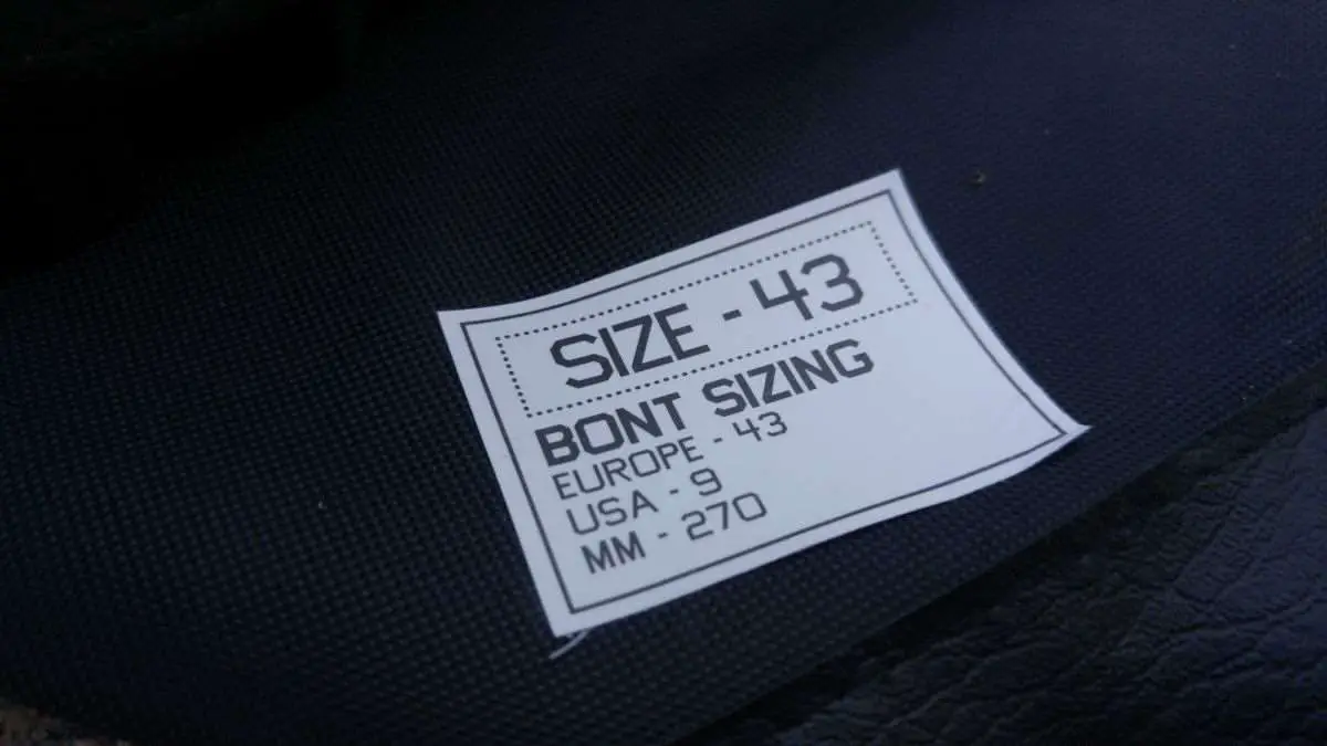 bont sizing