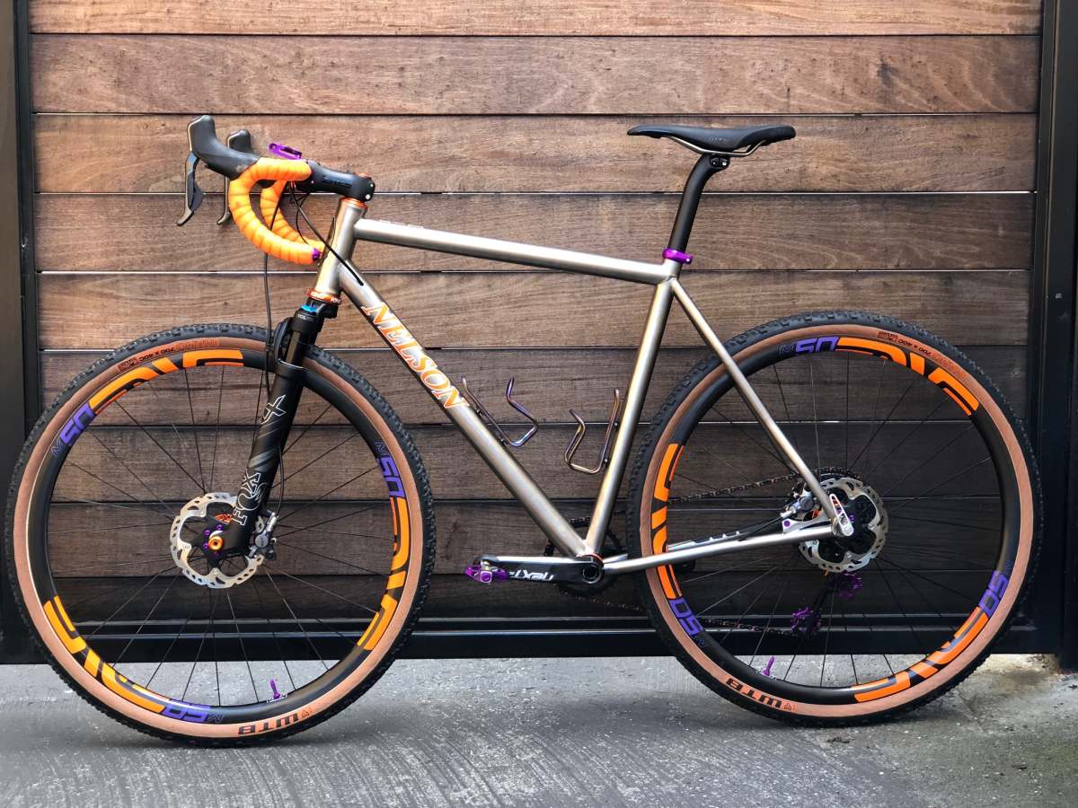 anodized titanium bike frame