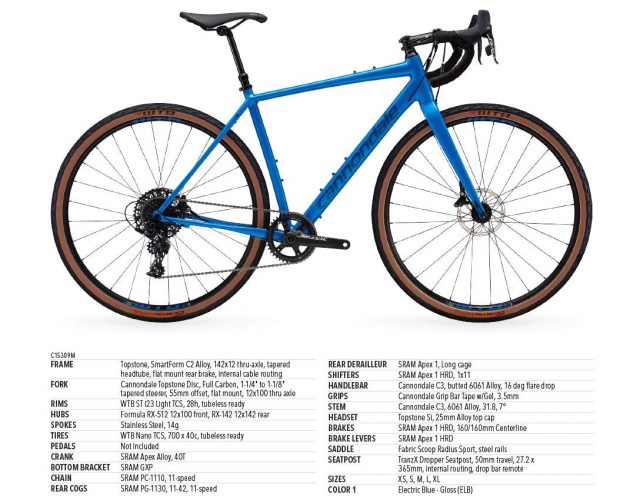 cannondale topstone gravel bike