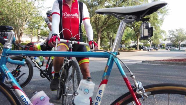 retro road bikes on gravel