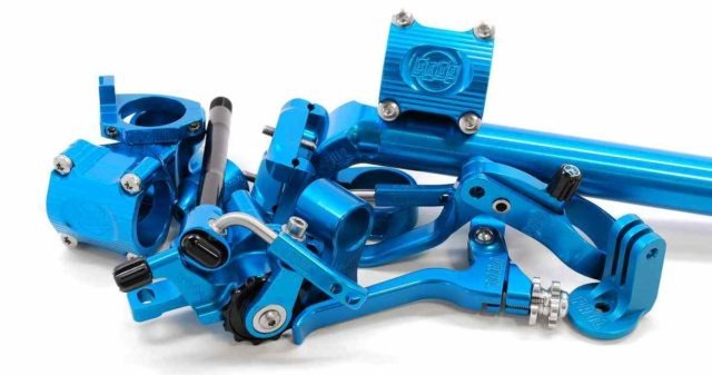 paul components anodized blue parts