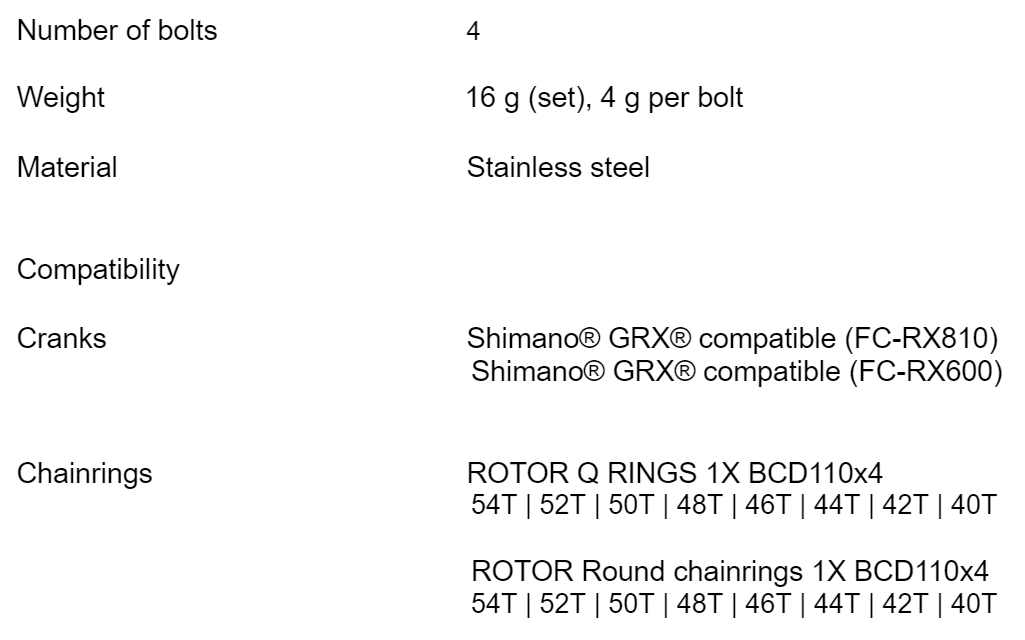 Rotor QRINGS compatible with AXS and GRX