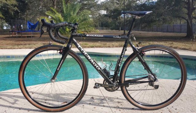 colnago c50 cyclocross bike on gravel