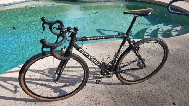 colnago c50 cyclocross bike on gravel