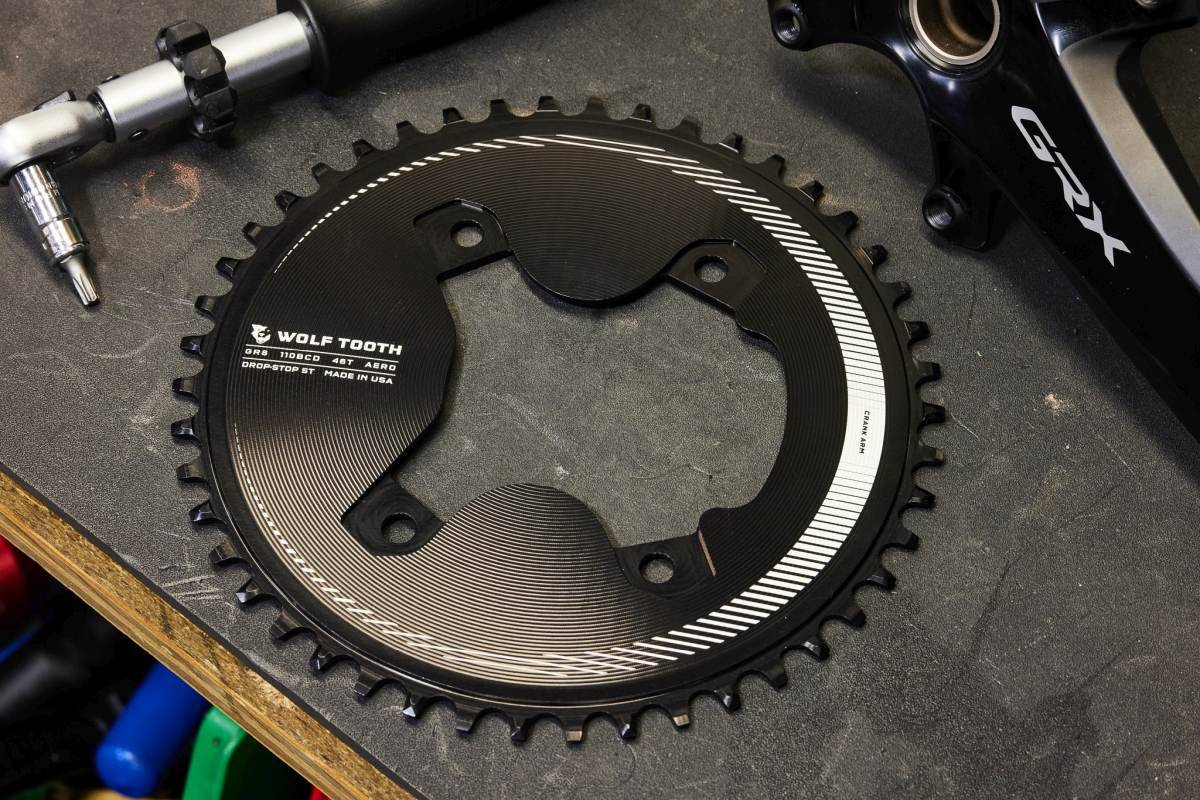 Wolf Tooth adds Aero Chainring options for Shimano GRX Cranksets