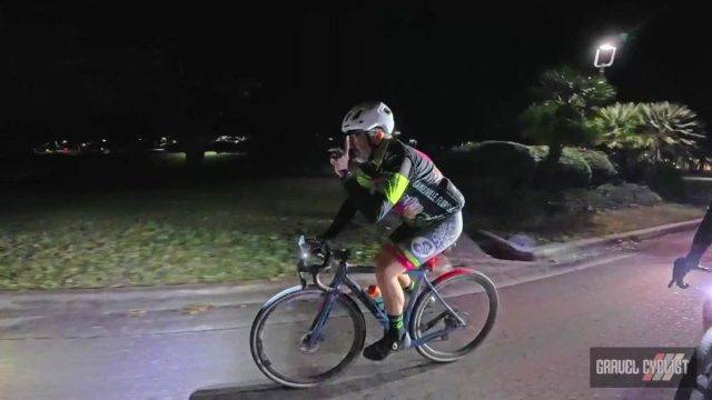 gravel cycling at night time