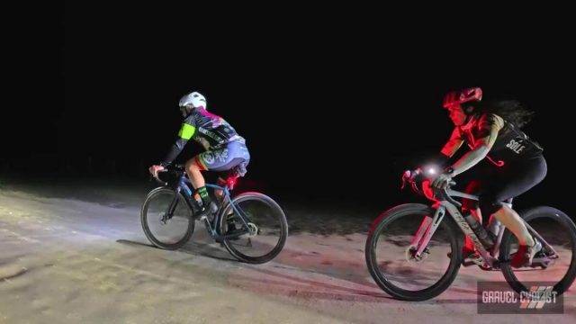 gravel cycling at night time